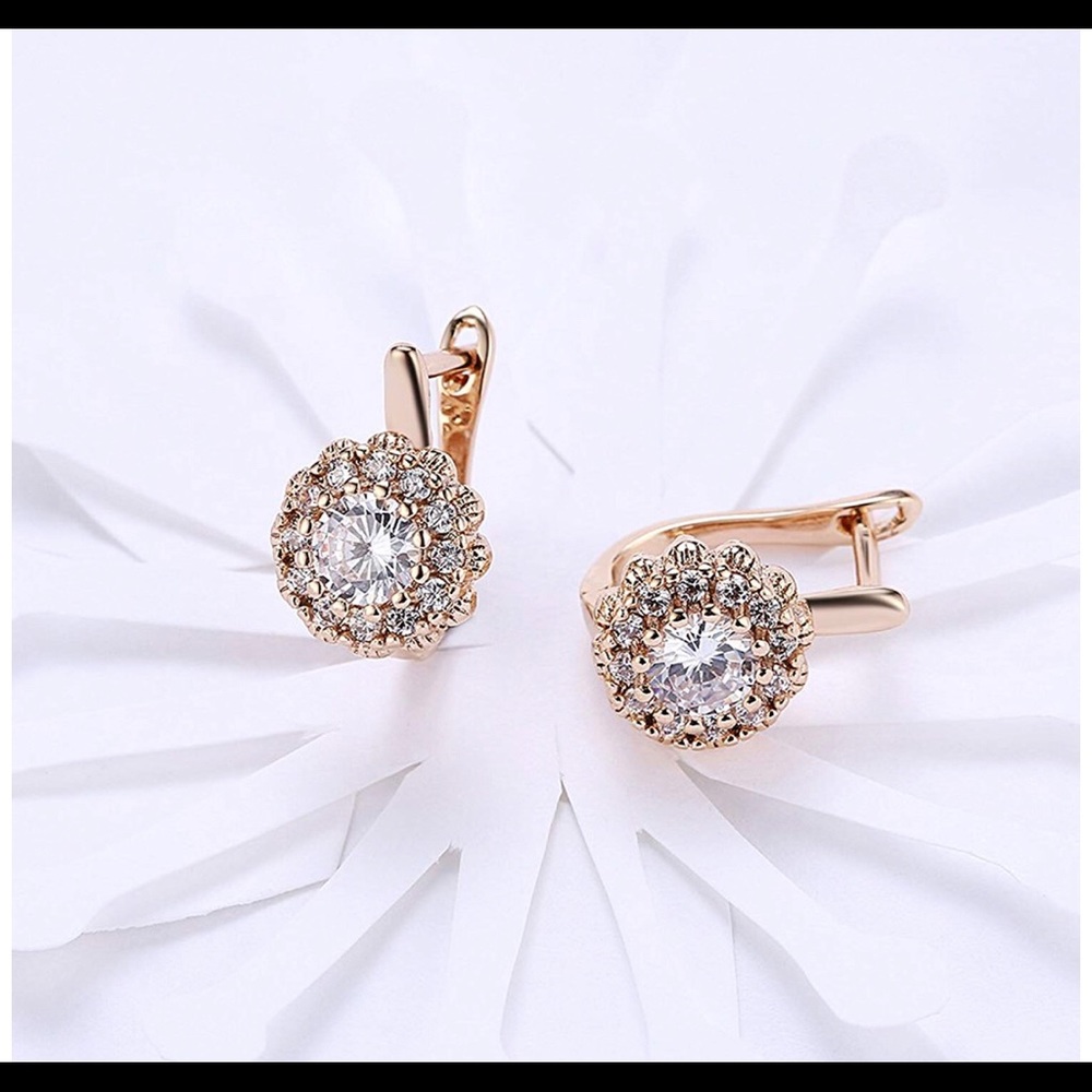 Hoop Earrings for Women Plated 18K White Gold